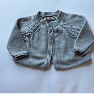 Tea Collection Gray Cable Knit baby girl cardigan 12-18 months